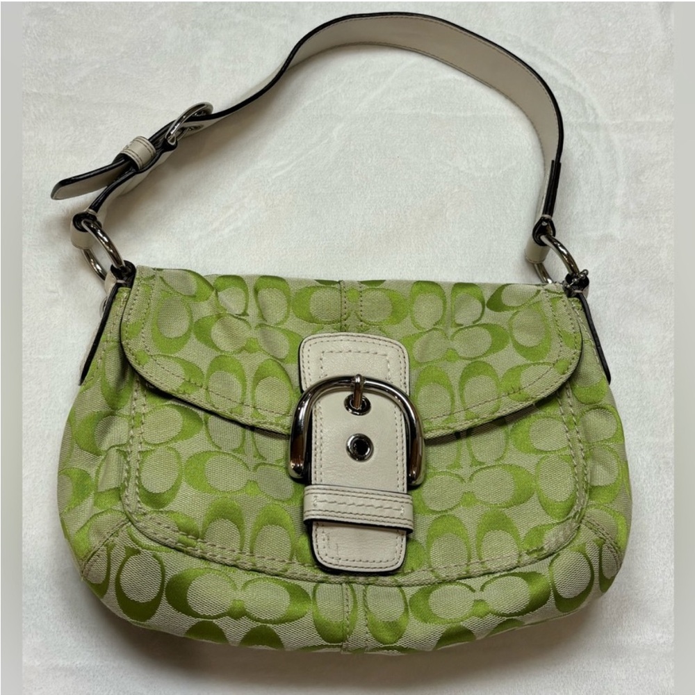 Coach Y2K Woman’s Green SoHo Signature Monogram 2007 Shoulder Bag